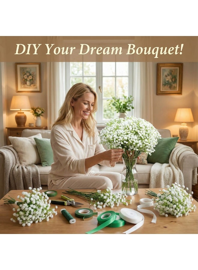 60PCS Babys Breath Artificial Flowers, Bulk Faux Baby Breath Flower Babys Breaths White Gypsophila Real Touch Wedding Flower Bouquet for Wedding Party Bouquet Garden Home Decor-11.81inches - Image 5