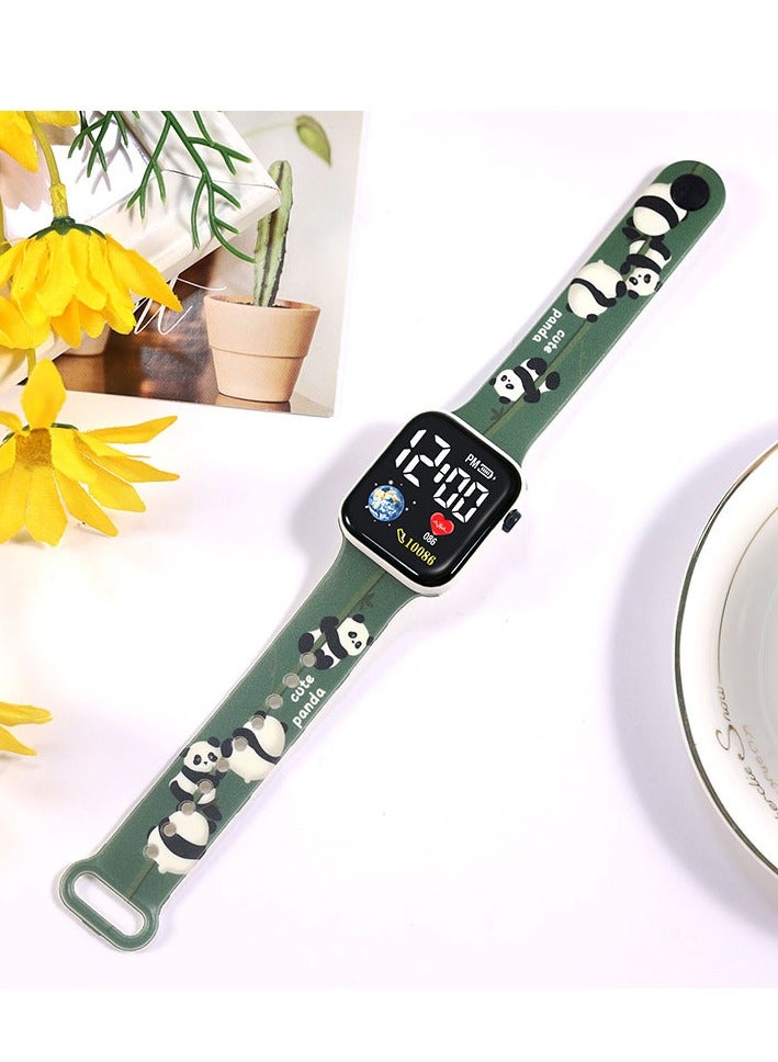 4 Pcs Kids' Cartoon Anime Printed Square Water Resistant Silicone Digital Watch