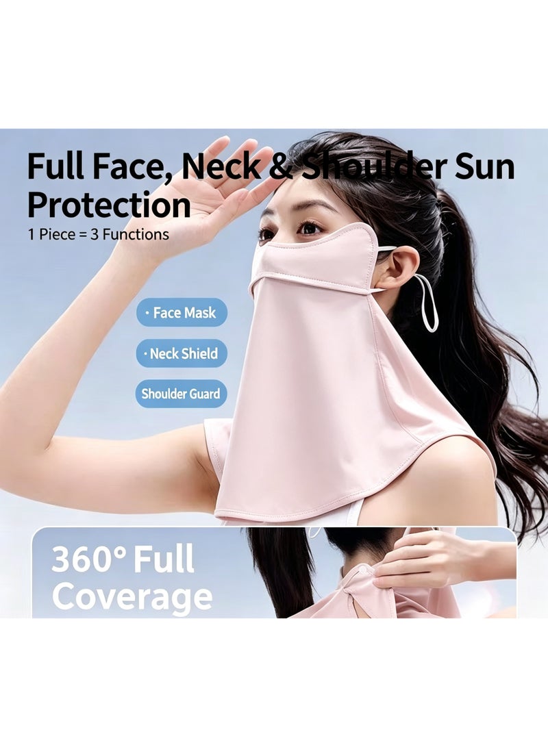 Kiffiyeh Generic Unisex Full Face and Neck Sun Protection Mask UPF 50+ Breathable Ice Silk Cooling Cover - Image 3