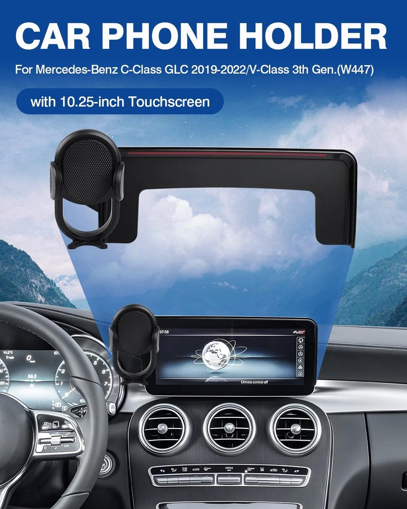 Autorder Custom Fit for Car Phone Holder 2019-2022 Mercedes-Benz C-Class GLC/2021 2022 V-Class Accessories Phone Mount 10.25" Screen Cell Phone Automobile Cradles Hands-Free 360 Degree Rotation - Image 2