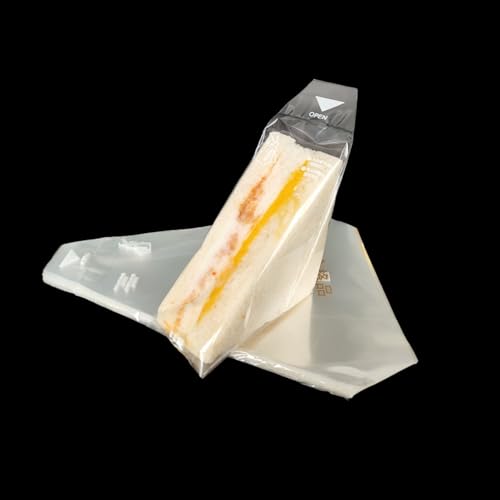 Honkenda Plastic Sandwich Bags Packaging Container Clear Triangle Bakery Wrappers for SandwichesEasy to Tear 100 Pack - Image 1