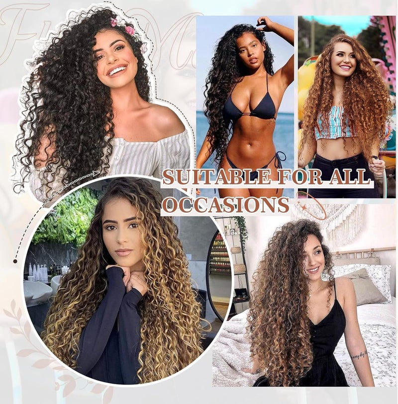 Flufymooz Clip in Hair Extensions, 4PC 100％ Pure Protein Silk Hair Extensions Long Soft Natural Hairpiece 20 Inch Curly Hair Extension for Women-Grey - Image 5