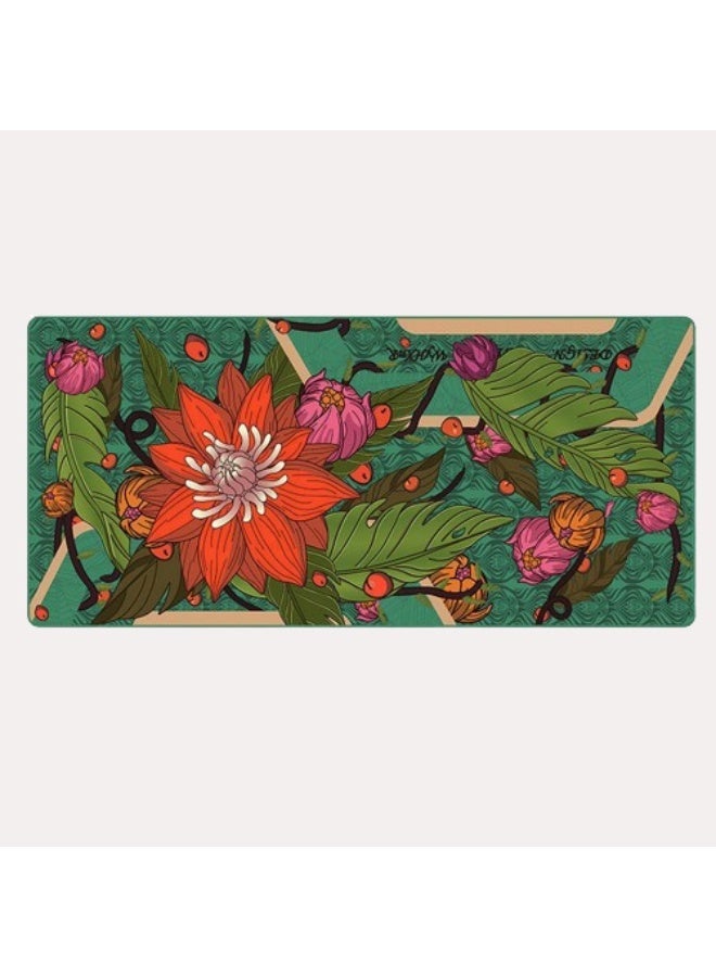 Y&D Large Gaming XXL Mouse Pad with Stitched Edge ‘’900x400x3mm ‘’Marble Customized Extended Mouse Pad Anti-Slip Rubber Base Ergonomic Mouse Pad for Computer (Colorful Marble) ( Floral Flower) - Image 4