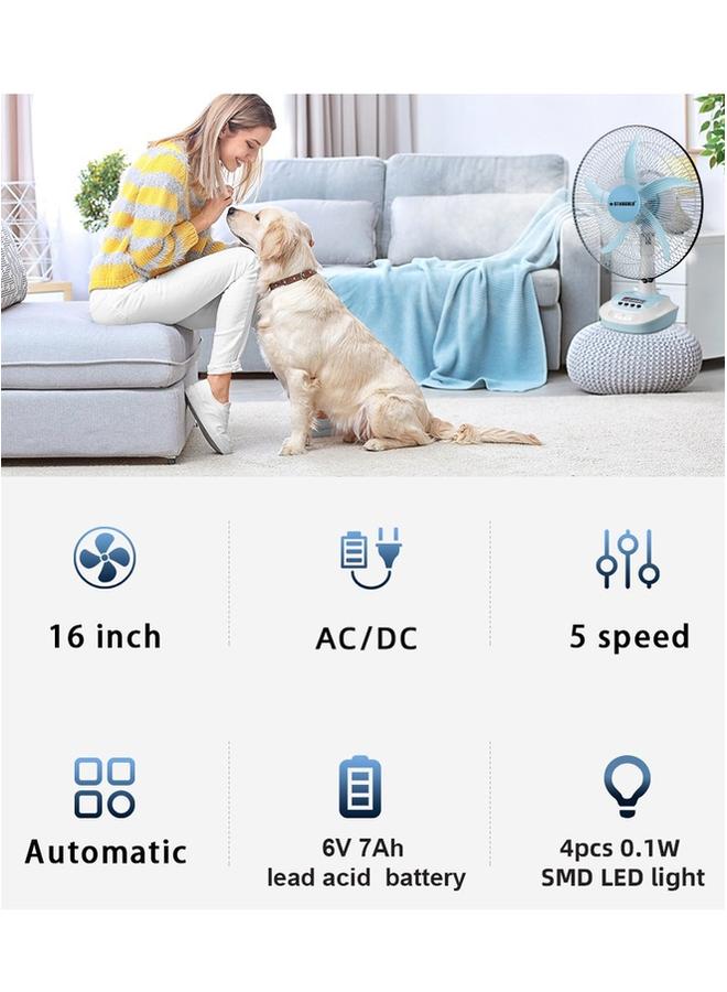 Stargold Rechargeable Oscillating Fan 5 Speed With LED Light Fan 16inch 25W - Image 4