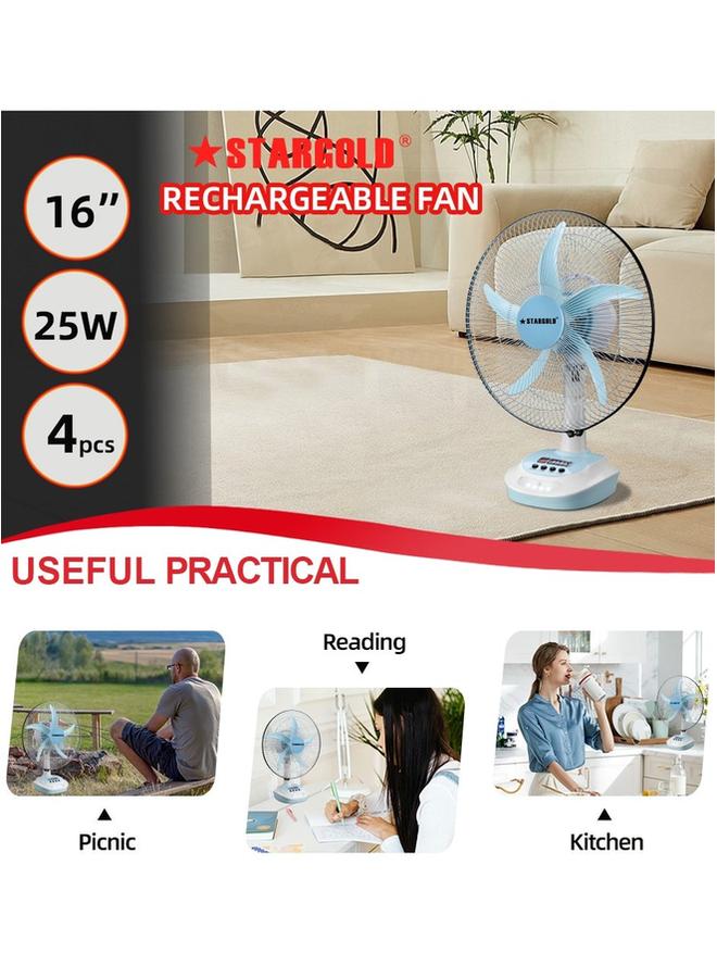 Stargold Rechargeable Oscillating Fan 5 Speed With LED Light Fan 16inch 25W - Image 2