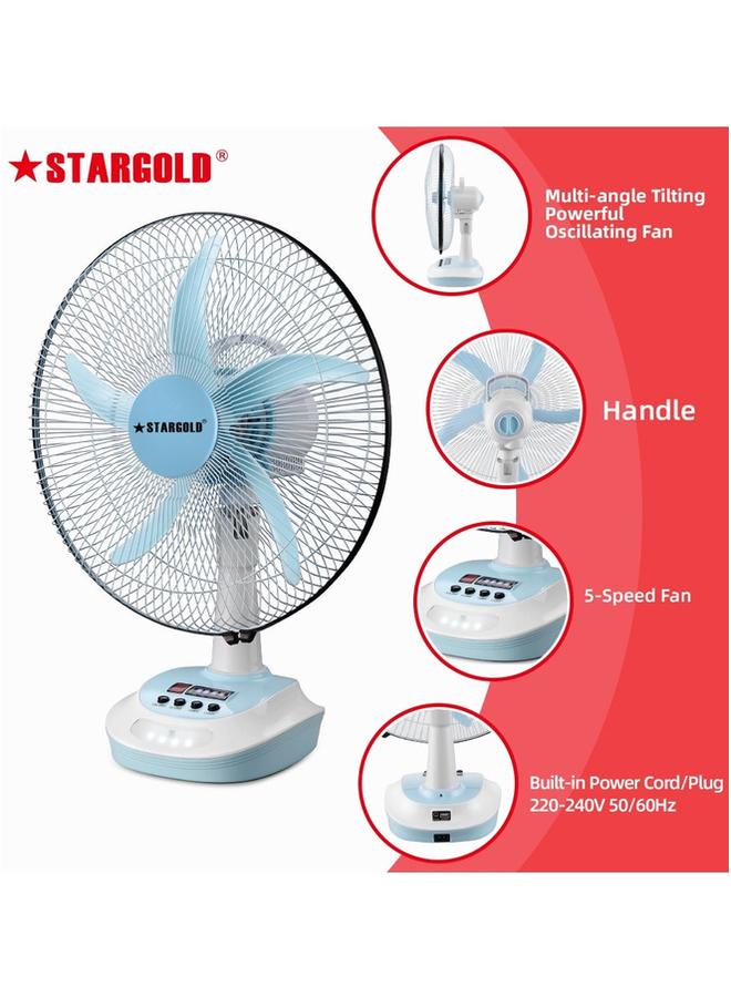 Stargold Rechargeable Oscillating Fan 5 Speed With LED Light Fan 16inch 25W - Image 5