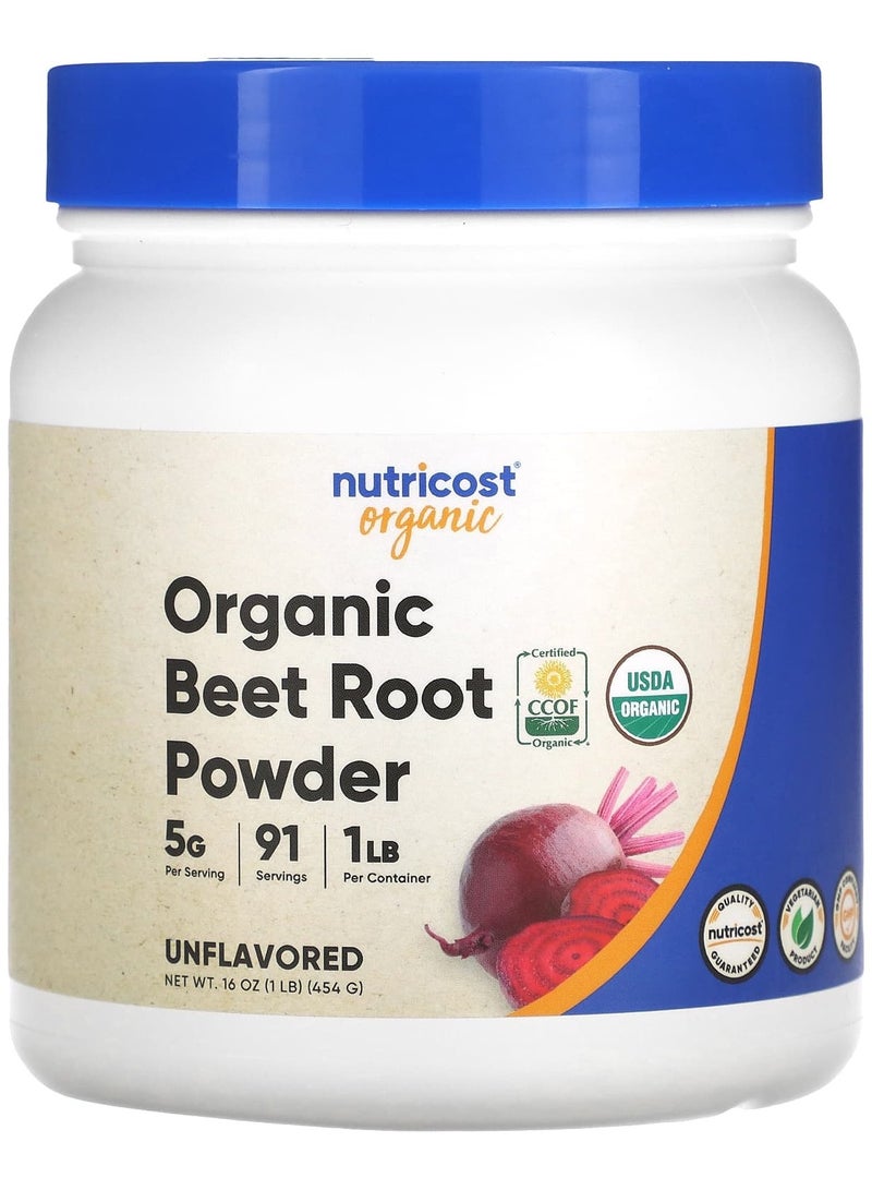 Nutricost Organic Beet Root Powder, Unflavored, 16 oz (454 g)