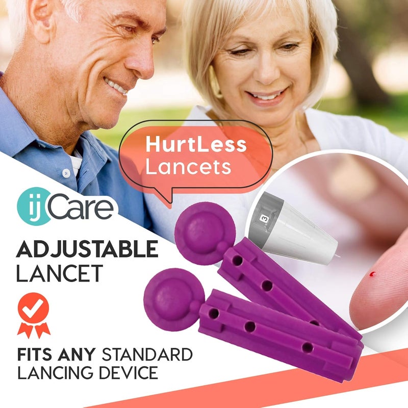 ijCare 30 جرام من إبر وخز الدم 100 قطعة تناسب أي أجهزة وخز قياسية وأجهزة وخز السكري في مجموعة اختبار سكر الدم الخاصة بنا مستلزمات السكري بأسعار معقولة - Image 2