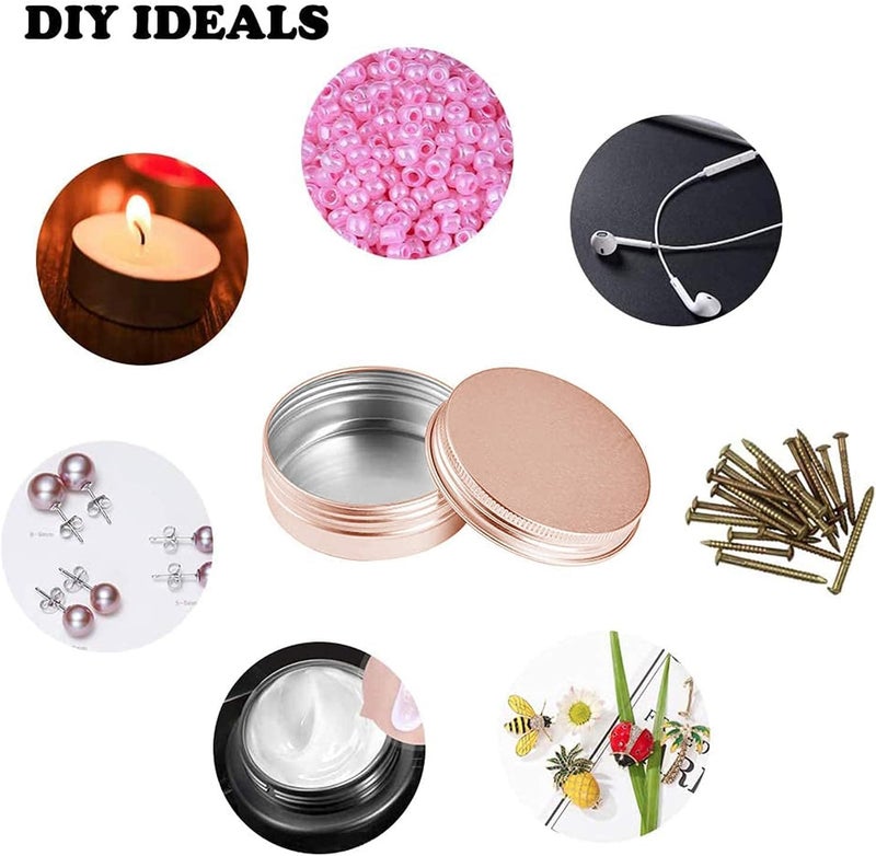 BallHull 1 Ounce Aluminum Tin Jar With Screw Cap 30Ml Tin Cans Refillable Containers For Cosmetic  Lip Balm  Cream  Lotion  Balms  Spices  Salve  Rose Gold 20 Pcs - Image 5