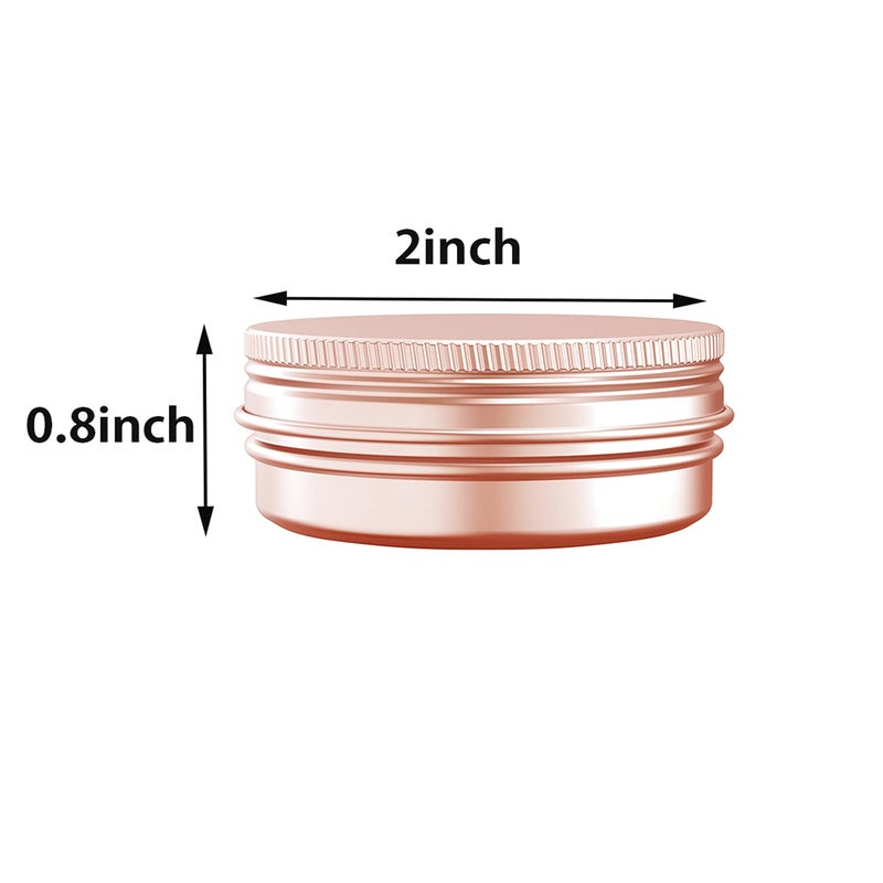 BallHull 1 Ounce Aluminum Tin Jar With Screw Cap 30Ml Tin Cans Refillable Containers For Cosmetic  Lip Balm  Cream  Lotion  Balms  Spices  Salve  Rose Gold 20 Pcs - Image 3