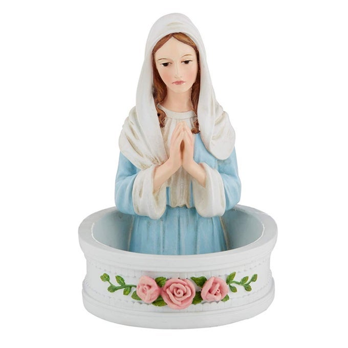 RELIGIOUS MADONNA ROSARY HOLDER STATUE CATHOLIC HOME DECOR 5 INCH
