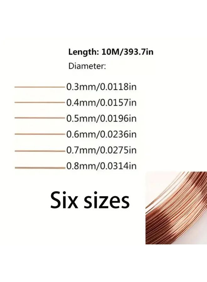 33 Rolls 0 6mm x 393 7 Inches Soft Solid Bare Pure Copper Wire For Crafts Electronics - Image 1