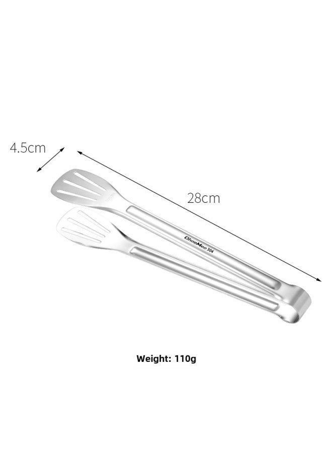 Clip Stainless Steel Food Clip Kitchen 304 Bread Clip Cake Clip Barbecue Clip Commercial Special Cooked Food Clip-Color:304 Three-line Food Clip 12inch ( 28cm )  - Image 1