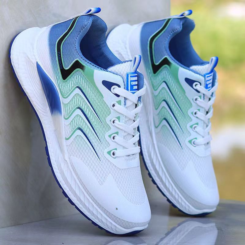 Generic high quality 2024 Summer New Mens Shoes Mesh Breathable Lightweight Running Shoes sneaker Trendy All-match Casual Shoes F203 white green */lc 