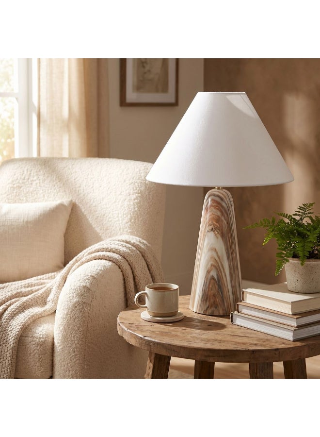 DANUBE HOME Rosso Marble Table Lamp - Brown - 47cm - Image 5