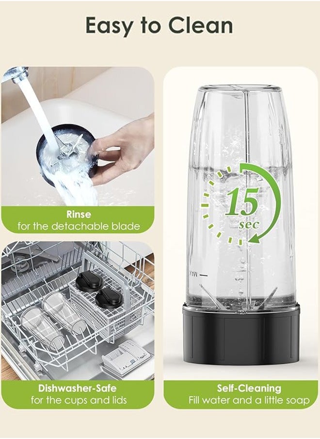 Xoopla - Countertop Blender Smoothie Maker,Multifunctional Personal Size Juice Blender,Juicer Blender 10-Piece Set with 2 * 798ML To-Go Cups 298 ML Grinding Cup,800W Watt/27000RPM Turbo Speed/Stainless Steel Blades,Mini Sports Mixer and Grinder Combo for Kitchen Smoothies Fresh Fruit Shakes - Image 1