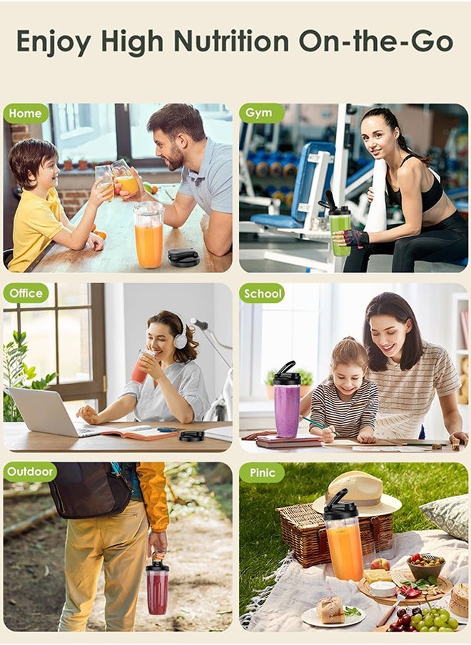Xoopla - Countertop Blender Smoothie Maker,Multifunctional Personal Size Juice Blender,Juicer Blender 10-Piece Set with 2 * 798ML To-Go Cups 298 ML Grinding Cup,800W Watt/27000RPM Turbo Speed/Stainless Steel Blades,Mini Sports Mixer and Grinder Combo for Kitchen Smoothies Fresh Fruit Shakes - Image 1