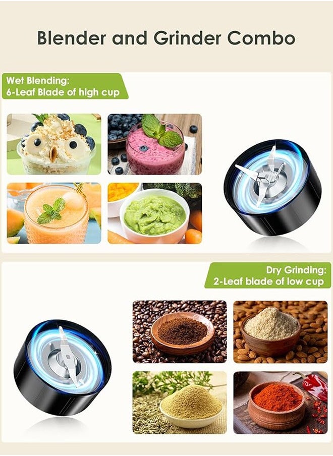 Xoopla - Countertop Blender Smoothie Maker,Multifunctional Personal Size Juice Blender,Juicer Blender 10-Piece Set with 2 * 798ML To-Go Cups 298 ML Grinding Cup,800W Watt/27000RPM Turbo Speed/Stainless Steel Blades,Mini Sports Mixer and Grinder Combo for Kitchen Smoothies Fresh Fruit Shakes - Image 1