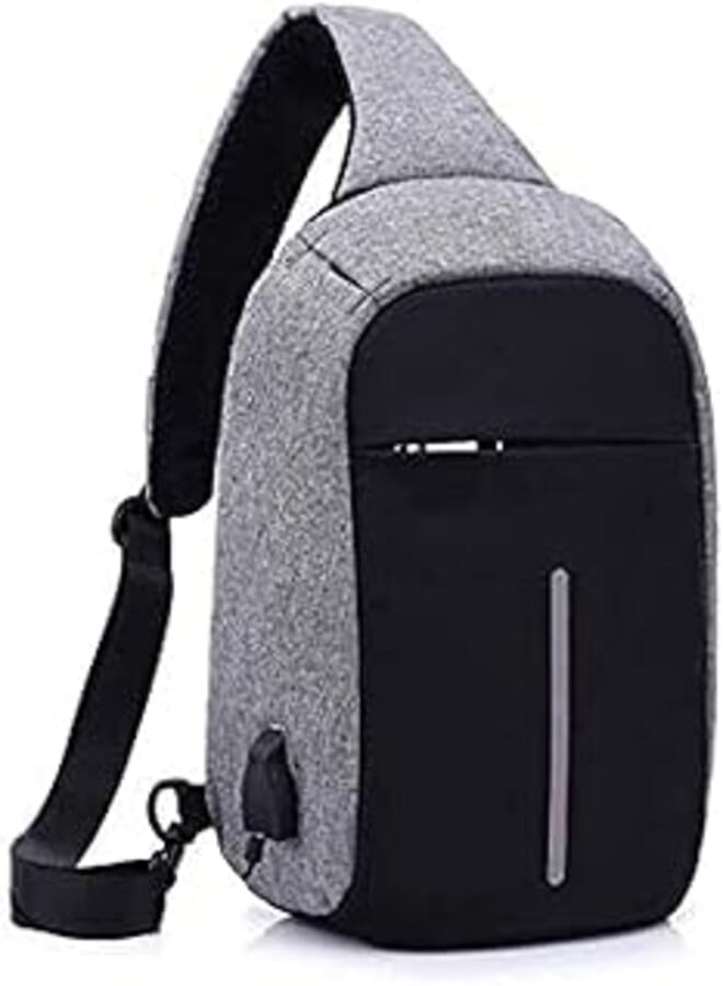 OR Multifunctional digital storage chest bag anti-theft handbag shoulder bag man Sports Backpack-grey