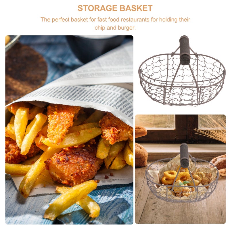 Practical Oval Tray for Serving French Fries and Fruits, Long-lasting Iron Construction - Image 3