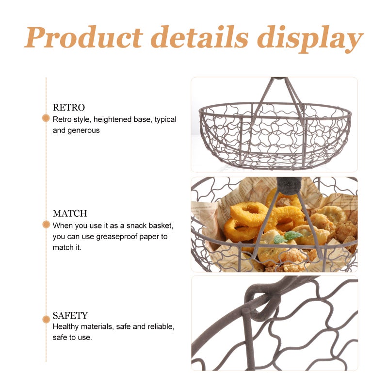 Practical Oval Tray for Serving French Fries and Fruits, Long-lasting Iron Construction - Image 4