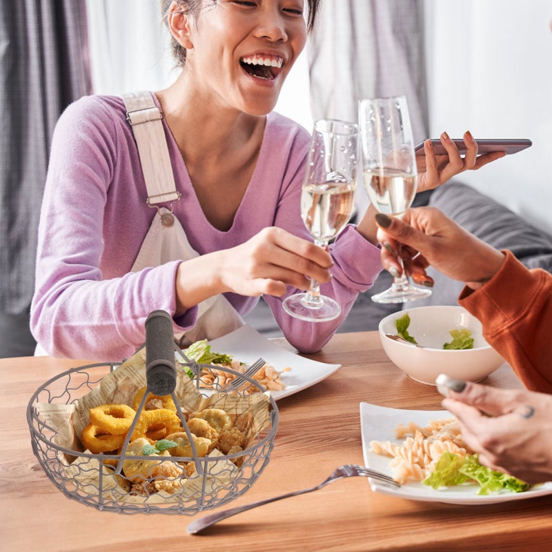Practical Oval Tray for Serving French Fries and Fruits, Long-lasting Iron Construction - Image 5