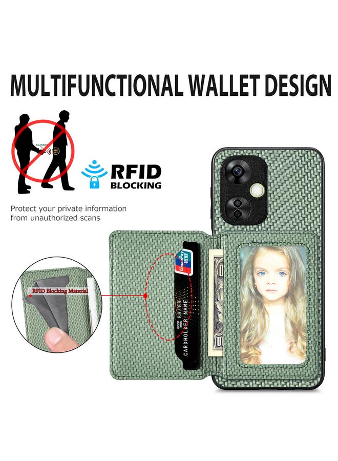 اس-توب جراب هاتف Oneplus Nord CE2 Lite 5G مصنوع من ألياف الكربون وحقيبة بطاقات مغناطيسية - Image 4