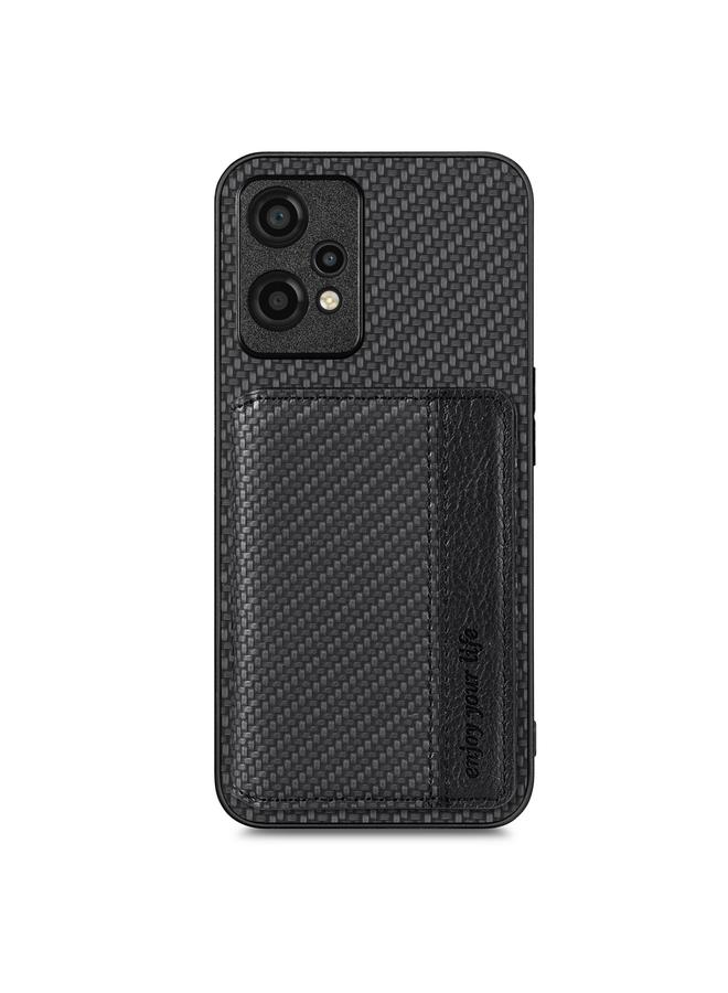 اس-توب جراب هاتف Oneplus Nord CE2 Lite 5G مصنوع من ألياف الكربون وحقيبة بطاقات مغناطيسية - Image 1