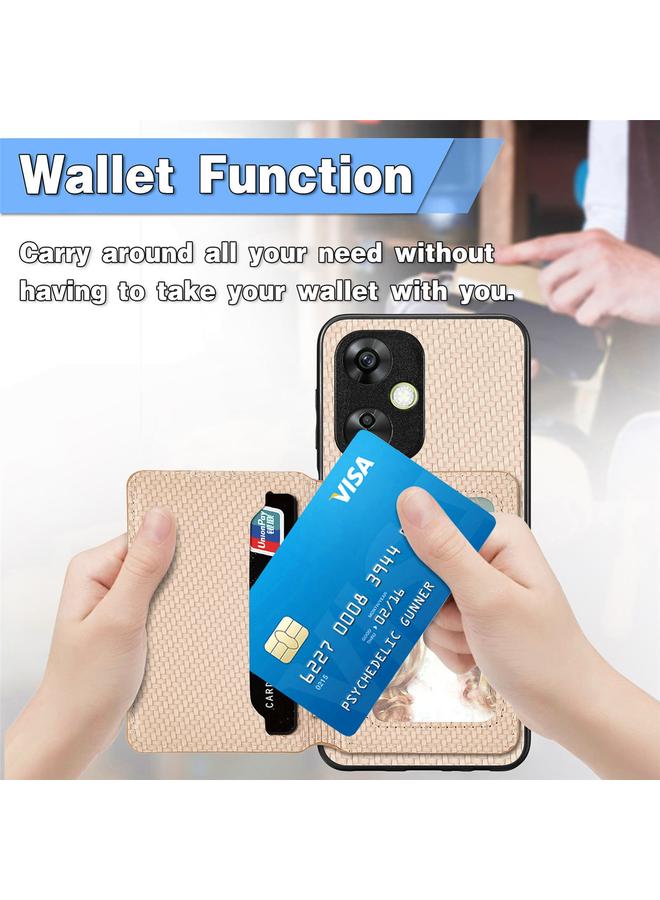 اس-توب جراب هاتف Oneplus Nord CE2 Lite 5G مصنوع من ألياف الكربون وحقيبة بطاقات مغناطيسية - Image 5