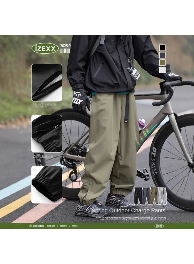 Izexx Trendy Spring Outdoor Sports Waterproof Assault Pants Men's Windproof Mountaineering Casual Couple Straight Leg Leggings - Image 3