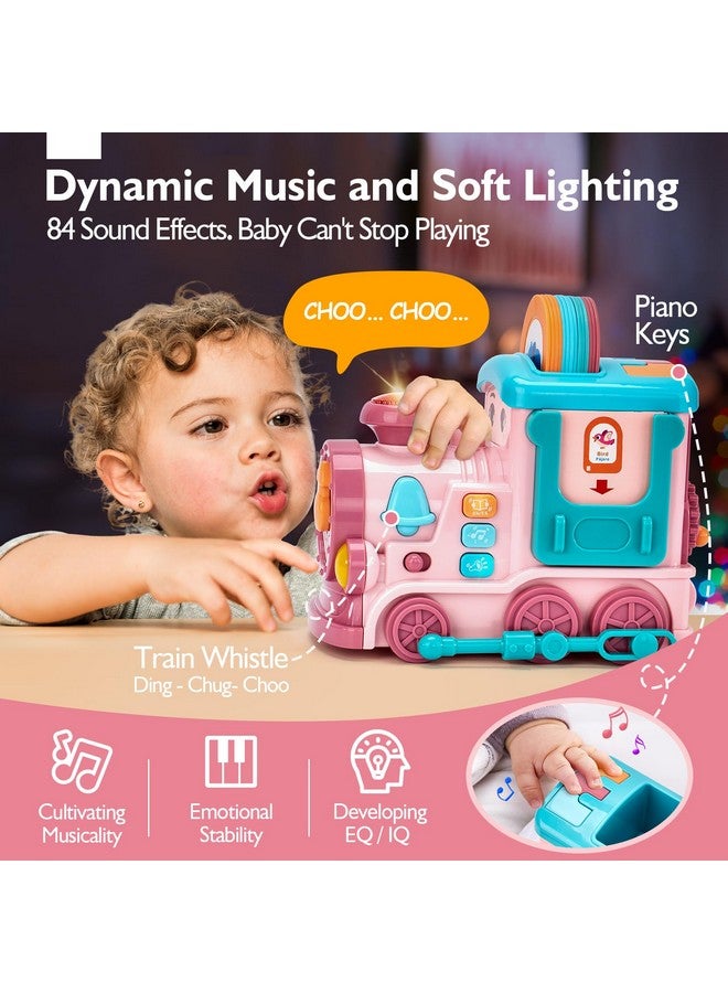 hahaland لعبة موسيقية للبنات من عمر 1 إلى 2 سنة، هدايا النشاط الموسيقي للعام الأول مع قطار موسيقي وبطاقات فلاش تتحدث ثنائية اللغة (إنجليزي/إسباني)، ألعاب تعليمية للأطفال الصغار، ألعاب للأطفال من 12-18 شهر، هدايا عيد الفصح للبنات - Image 5