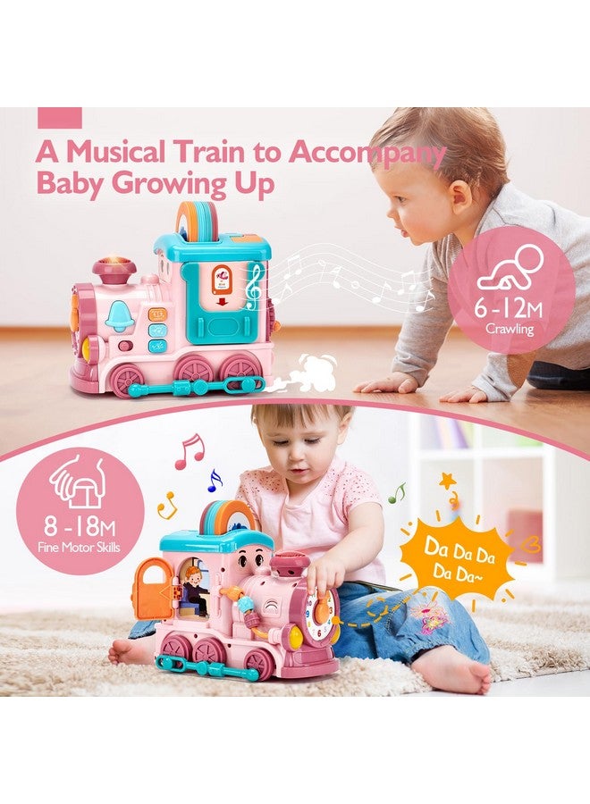 hahaland لعبة موسيقية للبنات من عمر 1 إلى 2 سنة، هدايا النشاط الموسيقي للعام الأول مع قطار موسيقي وبطاقات فلاش تتحدث ثنائية اللغة (إنجليزي/إسباني)، ألعاب تعليمية للأطفال الصغار، ألعاب للأطفال من 12-18 شهر، هدايا عيد الفصح للبنات - Image 3