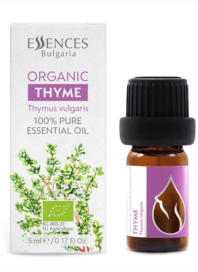 Essences Bulgaria Organic Thyme Essential Oil 1/6 Fl Oz | 5ml | Thymus vulgaris | 100% Pure and Natural | Undiluted | Therapeutic Grade | Family Owned Farm | Steam-Distilled | Non-GMO | Vegan  - Image 1