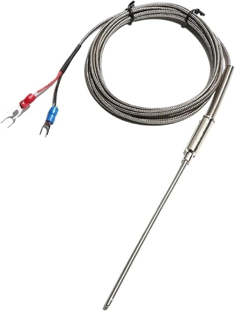 قطعة واحدة من الثرموكابل المدرع من النوع K بطول 3 أمتار، مسبار استشعار درجة الحرارة WRNK-191 من 0 إلى 1100 درجة مئوية مع سلكين (2x300 مم) - Image 1