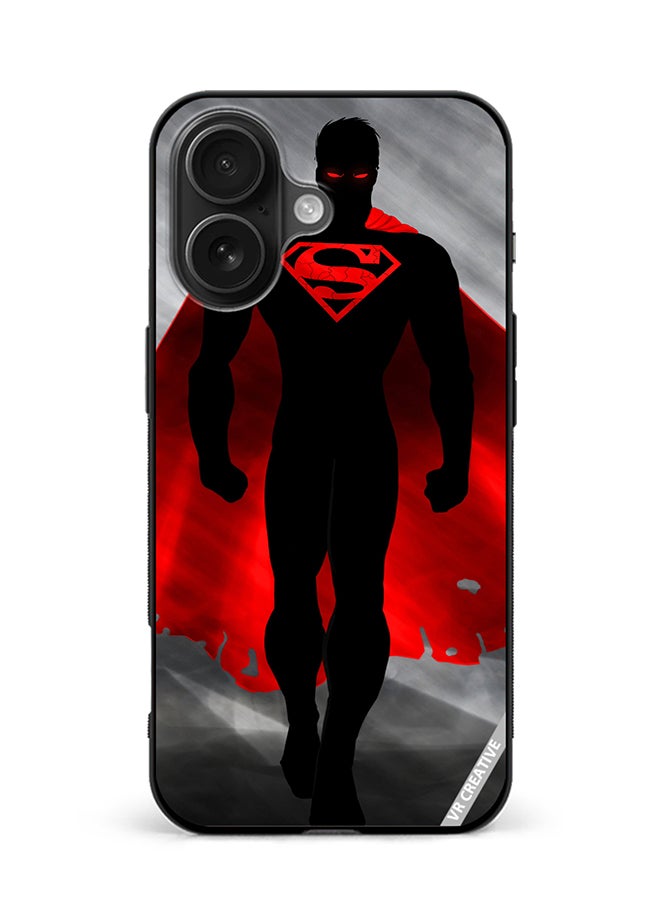 VR CREATIVE Protective Case Cover For Apple iPhone 16 Plus Superman Black And Red Design Multicolour