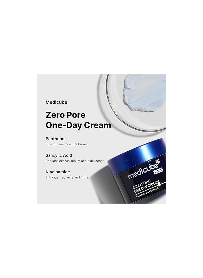 Medicube - Zero Pore One Day Cream | Pore Refining Cream | Oil free & Non-greasy Formula | 5% Panthenol/0.1% BHA/Niacinamide - Image 1