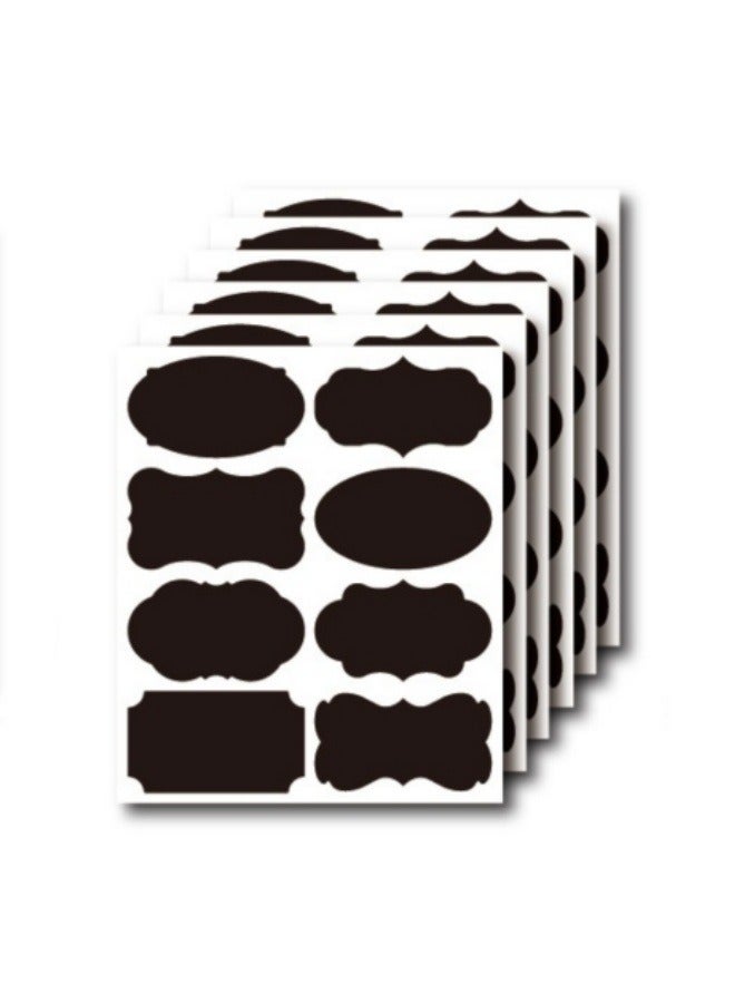 160Pcs Blackboard sticker waterproof large bottle seasoning label black PVC Blackboard Sticker - Image 1
