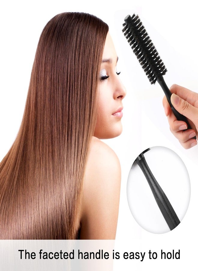 Sliverdew Small Rond Hair Brush, 2 Pack Natural Boar Bristle Hairbrush with Wood Handle Mini Travel Portable Circle Vent Brush for Women Bangs, Thin, Short, Wet, Restore Hair Shine - Image 4