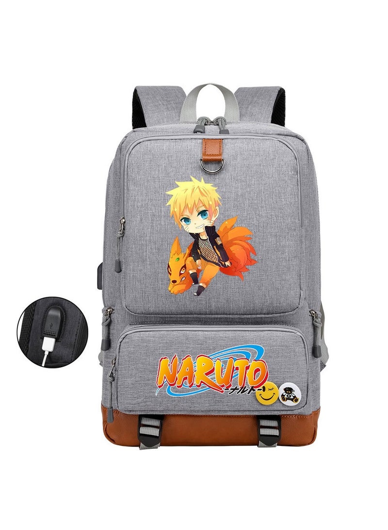 Naruto Teenage Students Men And Women Printed Casual Travel Backpack
