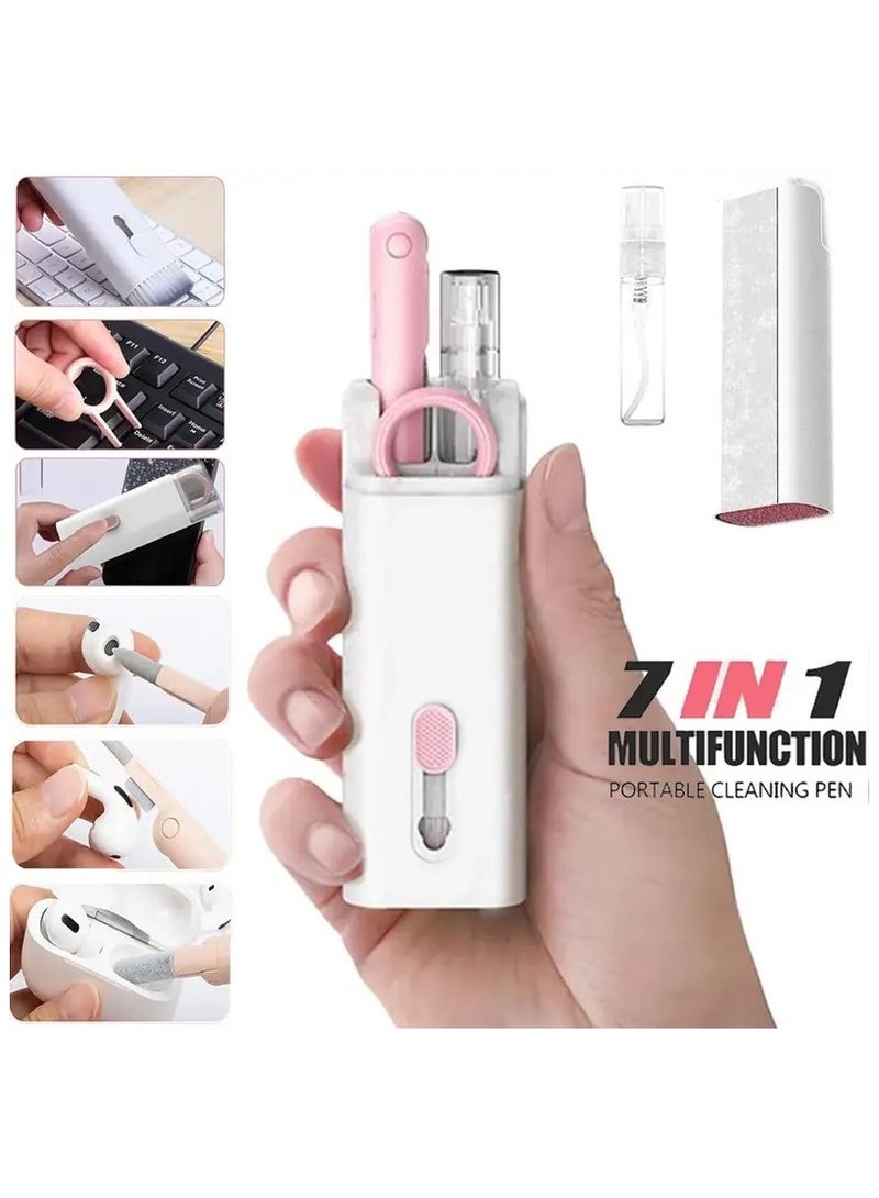 تشاين مجموعة تنظيف الكيبورد 7 في 1 من ويزكيز، اداة تنظيف الكترونية متعددة الوظائف للكمبيوتر والشاشة والجوال وسماعات الاذن - Image 3