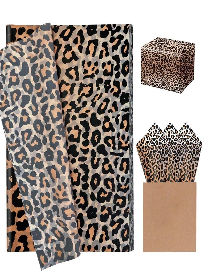 MUNILAIL 100 Sheets Leopard Tissue Paper 14 x 20 Inches Cheetah Print Tissue Paper Leopard Print Wrapping Papers for Birthday Jungle Safari Party Favor Gift Packing Crafts - Image 1