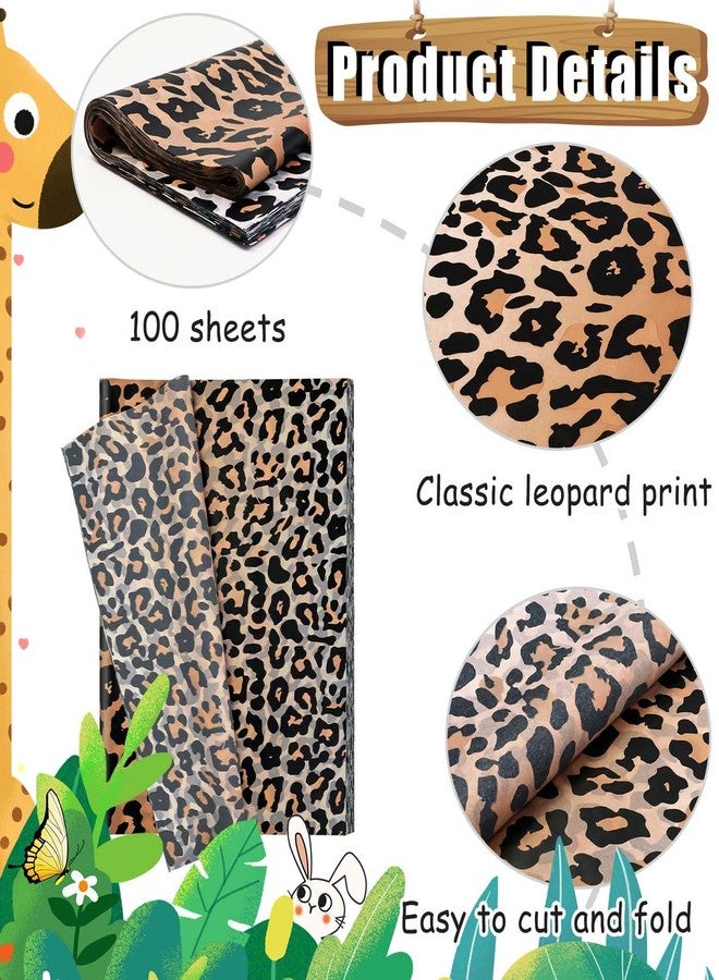 MUNILAIL 100 Sheets Leopard Tissue Paper 14 x 20 Inches Cheetah Print Tissue Paper Leopard Print Wrapping Papers for Birthday Jungle Safari Party Favor Gift Packing Crafts - Image 4