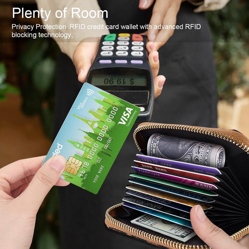 Coco Rossi محفظة بطاقات ائتمان صغيرة للنساء مع حماية RFID، محفظة بطاقات ائتمان لامعة وجميلة للنساء - Image 5