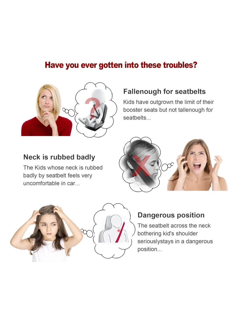 SYOSI Kids Seat Belt Adjuster Car Seatbelt Adjuster with Clip and Position Belt Strap for Kids Protect Shoulder and Neck Seat Belt Adjuster for Kids Short Adults - Image 5