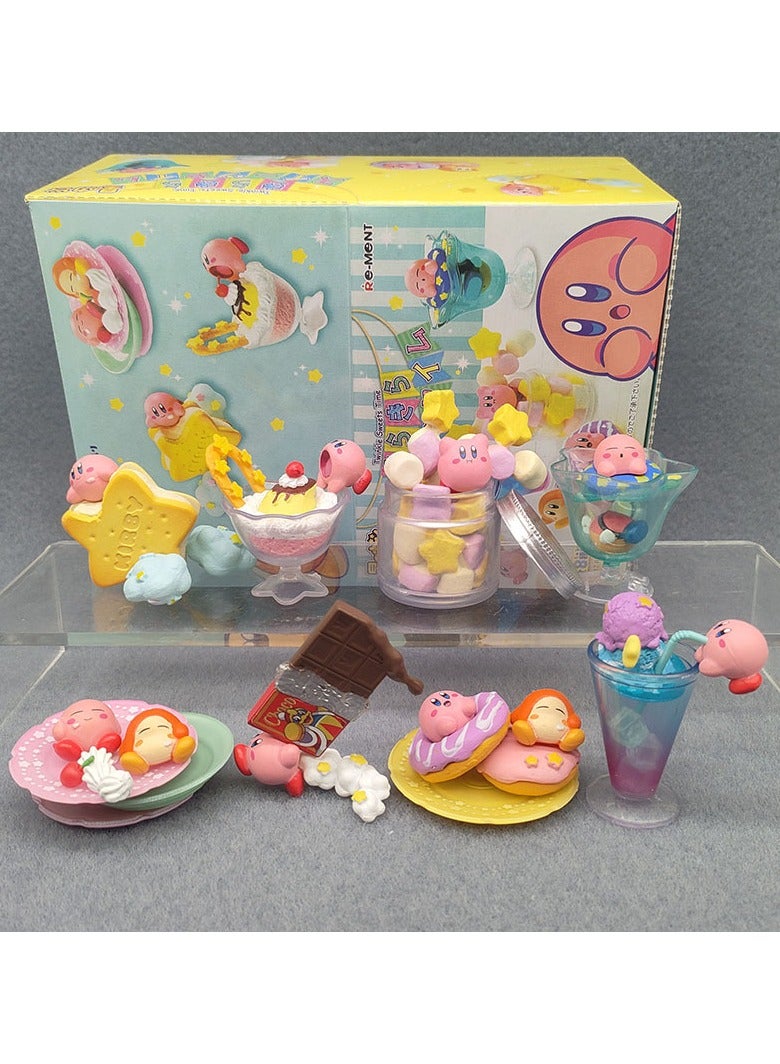 عام مجموعة من 8 قطع من حلوى عشاء الشاي المساء من Kirby of the Stars، وهي كريم باطن صغيرات يمكن صنعها بنفسك (DIY). وتشمل هذه المجموعة لوازم غذائية وديكورات للتلعب بها، وتستخدم كديكورات للغرفة أو كزينة للسيارة. - Image 1