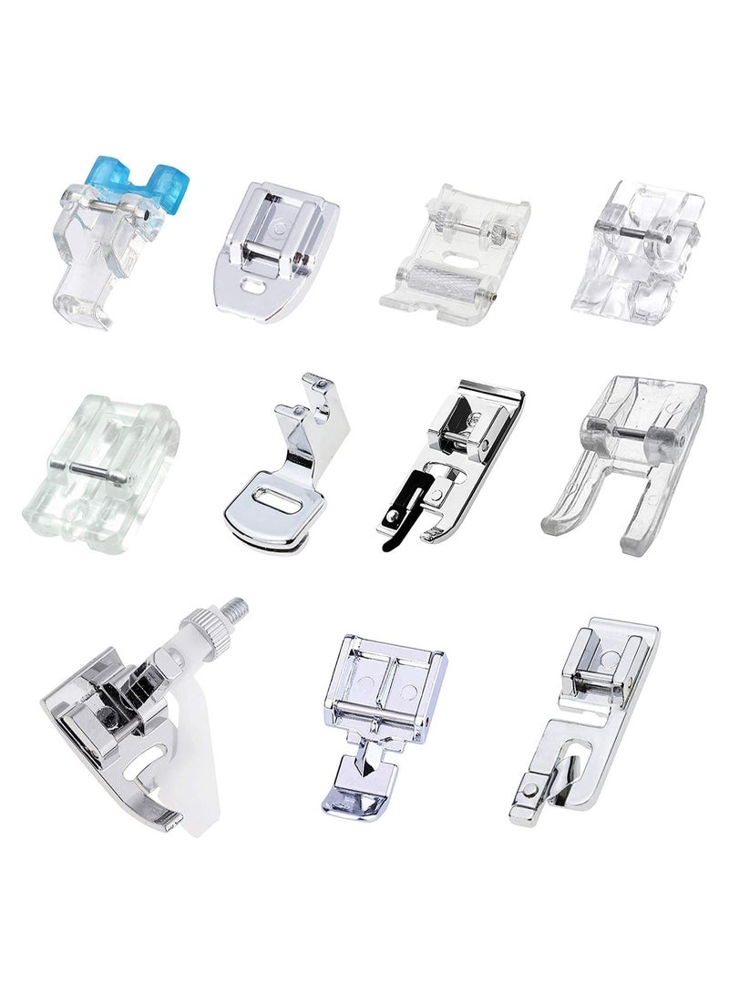 Y&D 11 Pcs Presser Feet Sewing Machine Walking Kit Compatible for Brother Babylock Janome Elna Toyota New Home and Low Shank Machines - Image 1