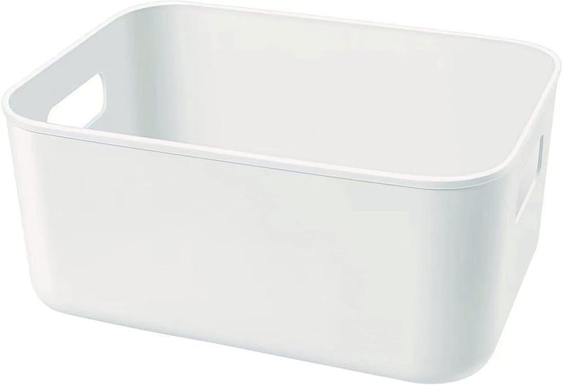 Amyup Set Of 3 Plastic Storage Bins,Versatile Kitchen Pantry Organization and Storage,for Plastic Storage Container Under Bed,Under Sink Bathroom Organizer (White, 3 Pack Small) - Image 1