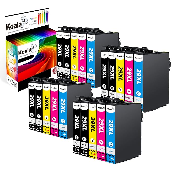 Koala Pack of 20 Ink Cartridges Compatible with 29 XL 29XL Multipack for Expression Home XP-235 XP-245 XP-247 XP-255 XP-257 XP-332 XP-335 XP-345 XP-432 XP-435 XP-442 XP-445 XP-455 Printers