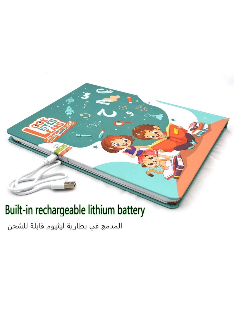 Bilingual Arabic-English E-Book for Kids – Interactive Sound Book for Learning Alphabet, Colors, Shapes  More | Educational Toy with USB Charging  Gift Box | Perfect for Toddlers  Preschool Learning - Image 4