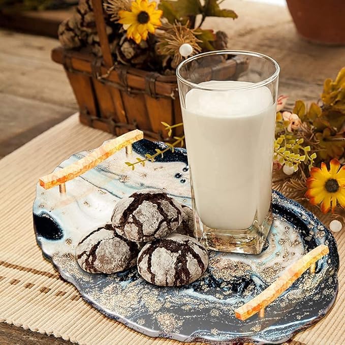 ADOERE قالب صينية بمقبض سيليكون ADOERE 2 فتحات مصنوع يدويًا لأدوات DIY لمقابض صينية الراتنج، لوح تقديم، طبق فواكه وصينية مجوهرات (قالب مقبض على شكل حرف S) - Image 4